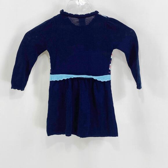 HEALTHTEX Blue Fair Isle Heart Toddler Sweater Dress - Picture 4 of 7
